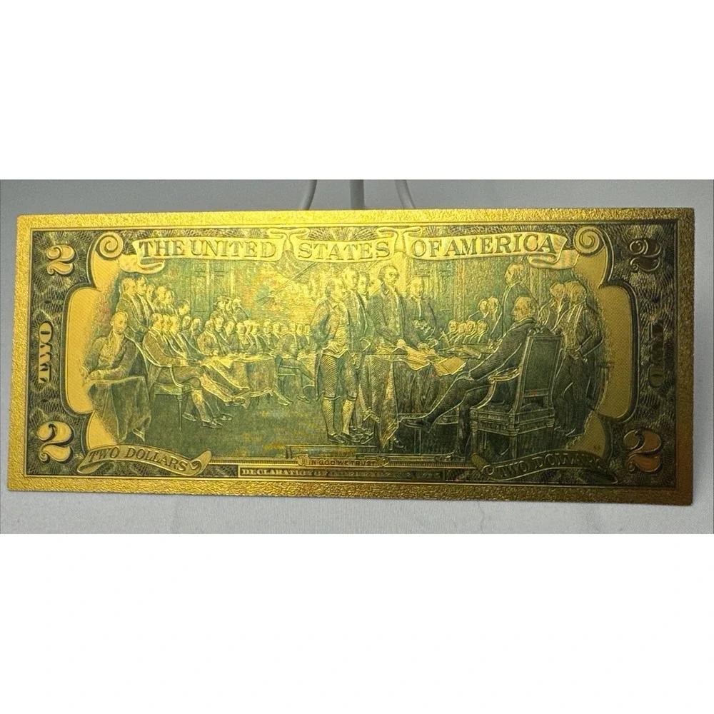 $2 Donald Trump 47 Elon Musk Novelty 24K Gold Foil Plated Note Bill Banknote